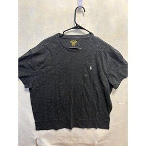 Polo Ralph Lauren Mens T-Shirt XL Classic Fit Charcoal Gray Crew Neck Cotton Ble